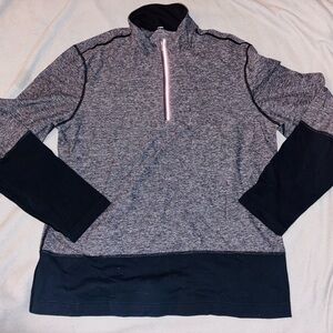 Lululemon Sweater Men's L Heather Black Speed 1/2 Zip Pullover Stretch